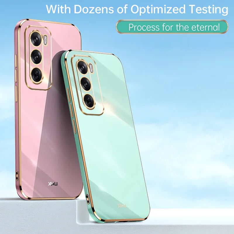 جراب KEYSION الفاخر المطلي لهاتف OPPO Reno12 Pro 5G، غطاء خلفي مربع مقاوم للصدمات من السيليكون الناعم TPU لهاتف OPPO Reno 12 Pro 5G