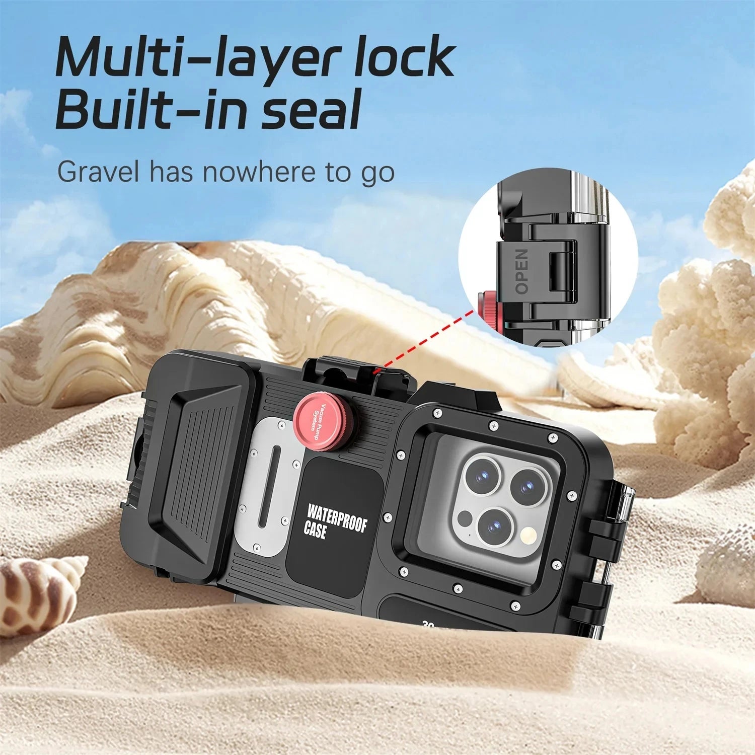 2024 New 30M Bluetooth Diving Waterproof Housing Photo Video Taking Underwater Cover Case for iPhone Samsung Huawei Xiaomi Redmi